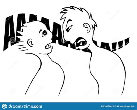 Illustration Of One Person Yelling At Another Stock Illustration