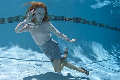 1920x1080px free download hd wallpaper underwater swimming pool redhead floating skirt