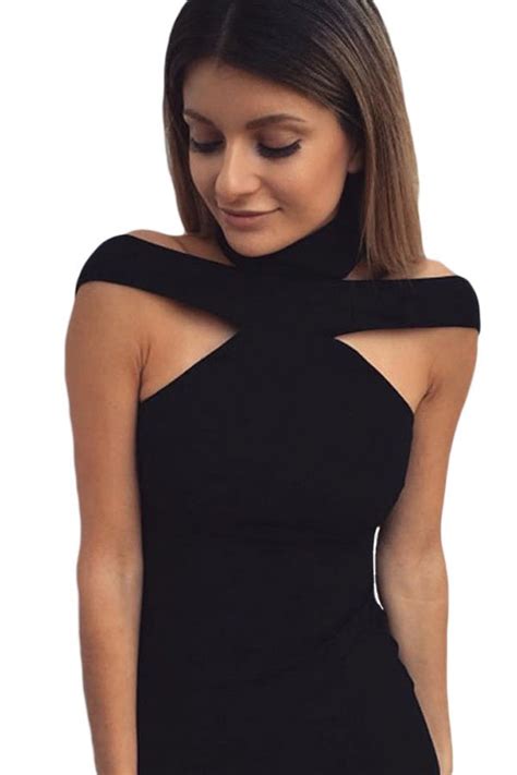 Hualong Women Sexy Cut Out Black Bandage Dress Online Store For Women