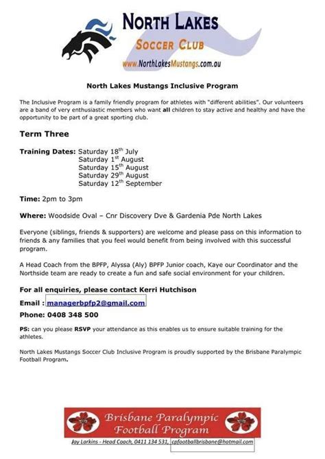 North Lakes Mustangs Inclusive Soccer Program Soccer Clubs For Kids