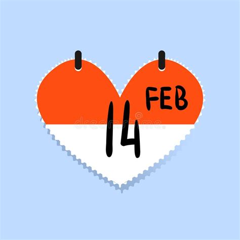 Calendar Icon 14 February Valentine S Day Isolated Love Concept Vector