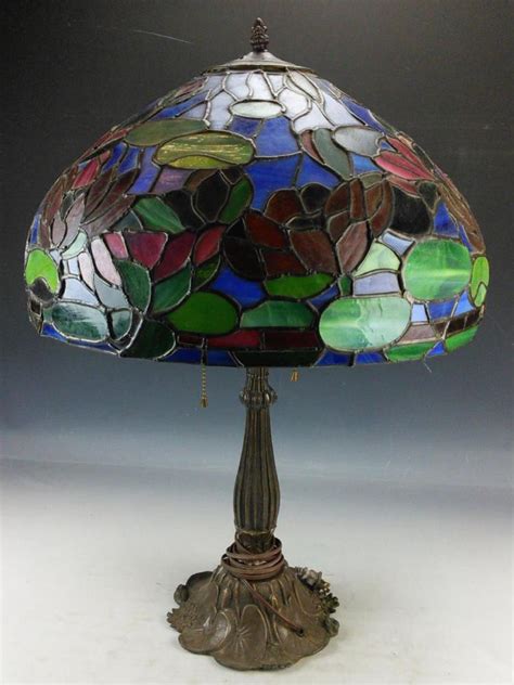 sold price tiffany style leaded glass table lamp invalid date pst