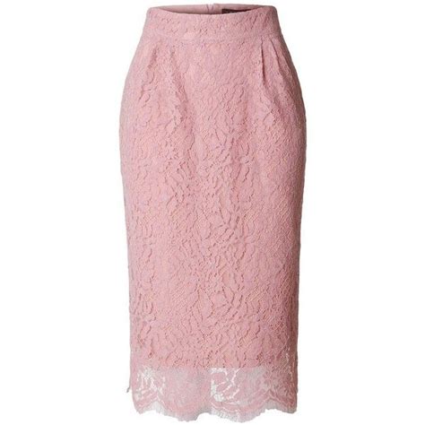 Le3no Womens Floral Lace High Waisted Pencil Midi Skirt 1570 Rub Via Polyvore Featuring