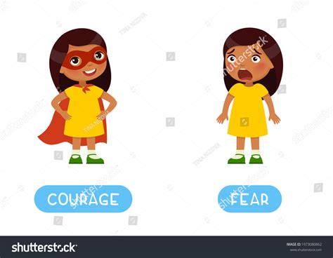 Courage Fear Antonyms Word Card Opposites Stock Vector Royalty Free 1973080862 Shutterstock