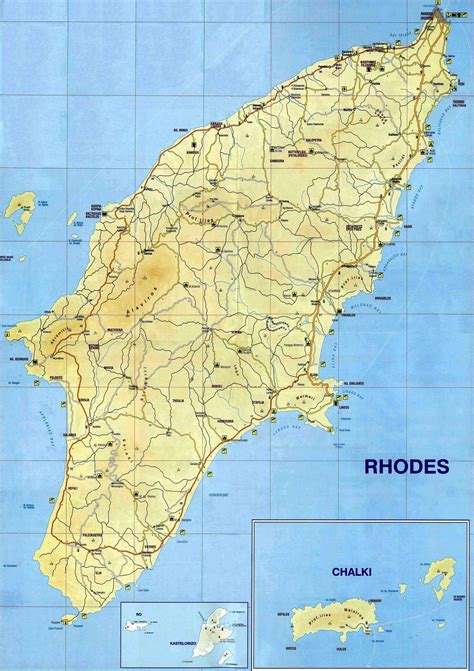 Rhodes Map Of Resorts And Beaches Greece In Details
