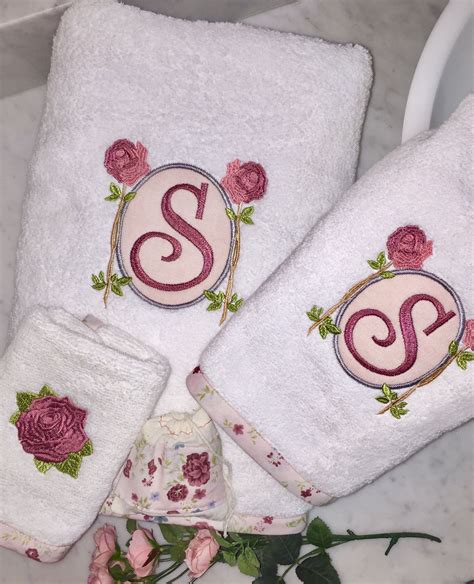 Monogrammed Towels Towel Set Embroidered Towel Set Personalized