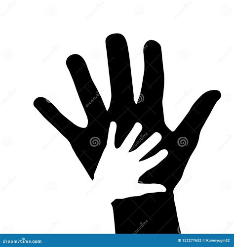 Helping Hands Concept Parent And Baby Hands Icon Stock Vector Stock
