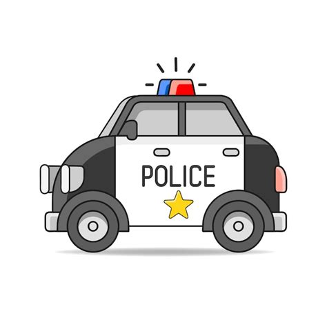 Premium Vector Police Car Flat Illustration Isolated On White
