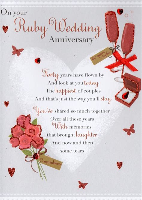 Ruby 40th Anniversary Greeting Card Cards Love Kates
