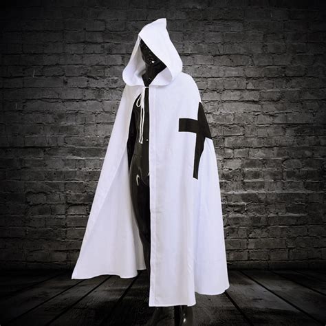 Medieval Templar Knights Cloak Set Mens Cosplay White Warrior Larp