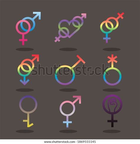 Bundle Nine Gender Symbols Sexual Orientation Stock Vector Royalty Free 1869555145 Shutterstock