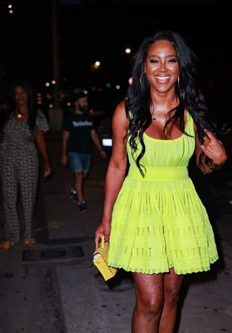 Kenya Moore In A Neon Yellow Dress At Craigs In West Hollywood 0919