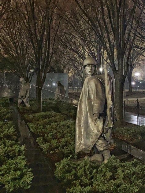 3884 Night Walk Past The Korean War Veterans Memorial In Washington Dc