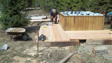 Time To Build A Hot Tub Deck With Snow Roof Part 1 Youtube