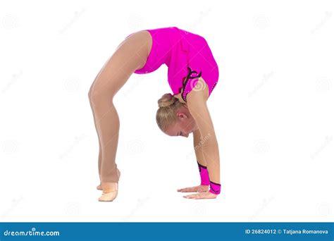 Gymnast In A Costume Doing Stretching Exercise Stock Photo Image Of