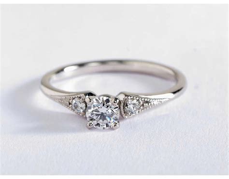 Vintage Inspired This Delicate 14k White Gold Engagement Ring Features