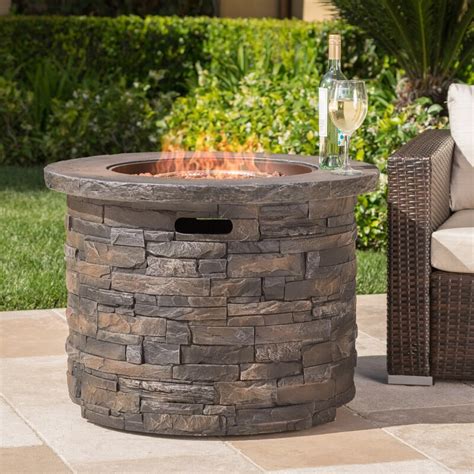 17 Stories Altair Stone Propane Gas Fire Pit Table And Reviews Wayfair
