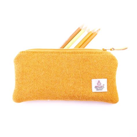 Yellow Pencil Case Coworker T Hand Woven Harris Tweed Etsy