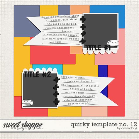 Quirky Template No 12 By Amanda Yi Cool Journals Scrapbook Pages