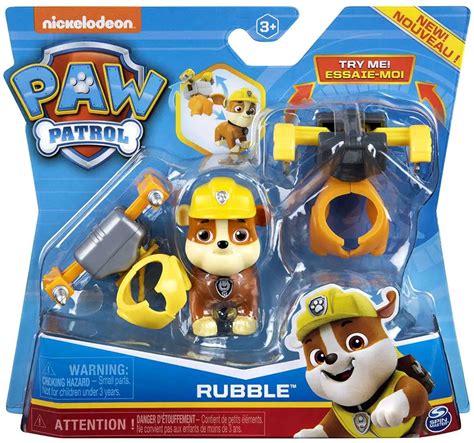 Paw Patrol Rubble Figure 2 Clip On Backpacks Spin Master Toywiz