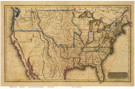 The United States Of America 1820 Map Usa Map Reprint Morse Etsy