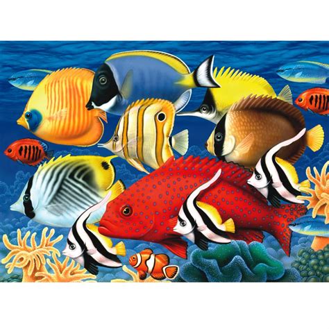 Supercoloring.com is a super fun for all ages: Tropical Fish Large Paint By Numbers - CraftyArts.co.uk