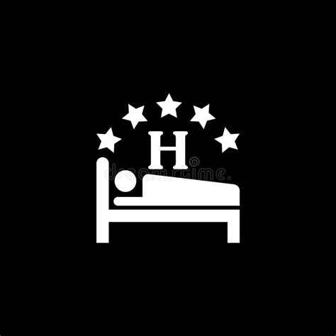 Five Stars Hotel Logo Isolated On Dark Background Stock Vector