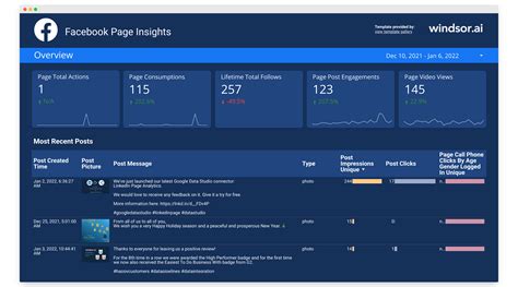 Looker Studio Facebook Page Insights Overview Report Template