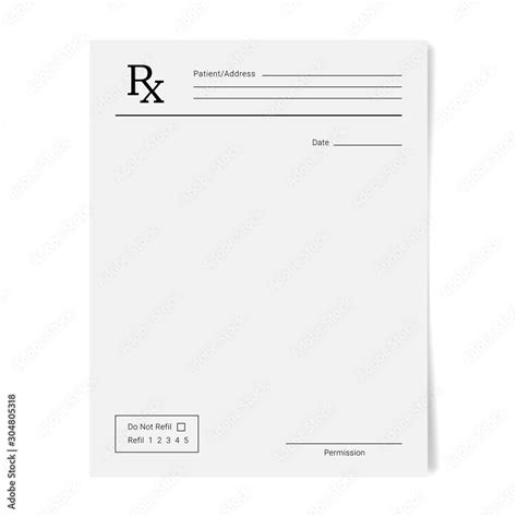 Rx Pad Template Medical Regular Prescription Form Stock Vector