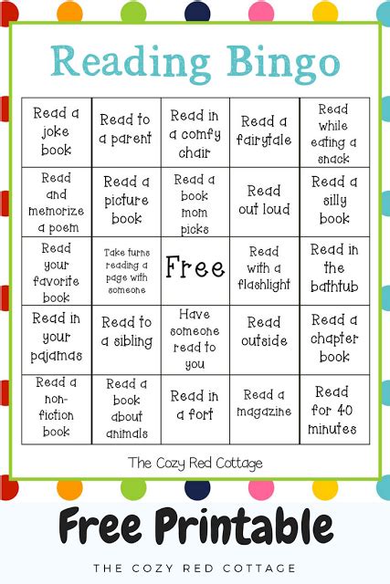 reading bingo free printable reading bingo reading incentives school reading
