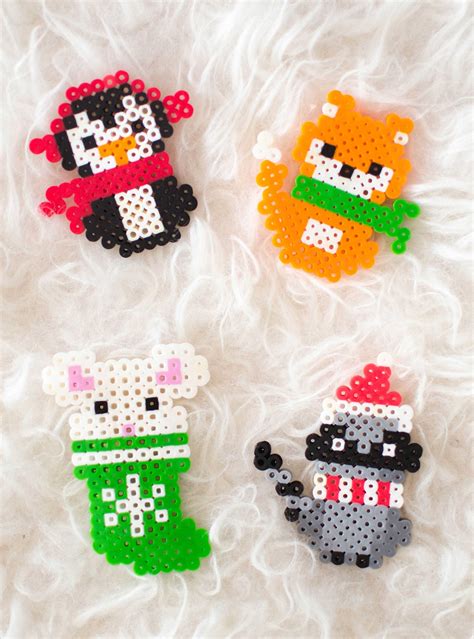 Make These Adorable Christmas Melty Bead Ornaments With Our Printable