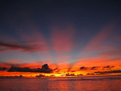 Sunset From Northern Mariana Islands Northern Marianas Saipan