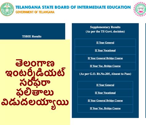 Ts Inter Supply Results 2023 1st And 2nd Year ప్రకటించారు