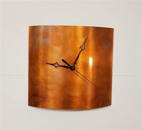 Flame Painted Copper Wall Clock