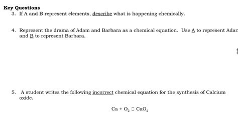 Solved Key Questions 3 If A And B Represent Elements