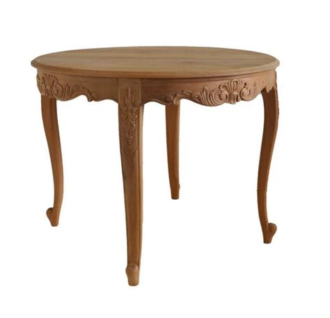 Small Round French Style Dining Table Available In Raw Wood Or