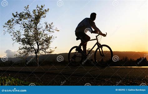 Man Riding His Bike Stock Photo Image Of Path Lonely Cycle 80392