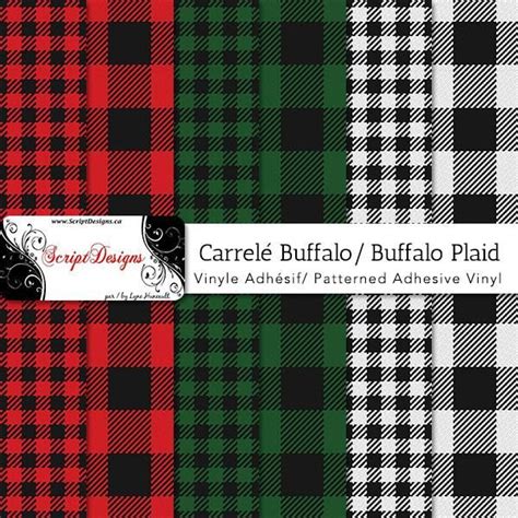 Buffalo Plaid Patterned Adhesive Vinyl 8 Different Designs Available