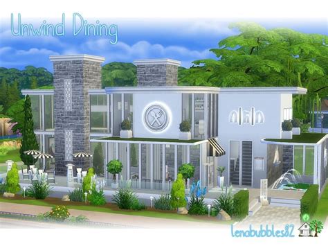 Lovely Modern Restaurant For Your Sims To Relax Dining Inside And Out