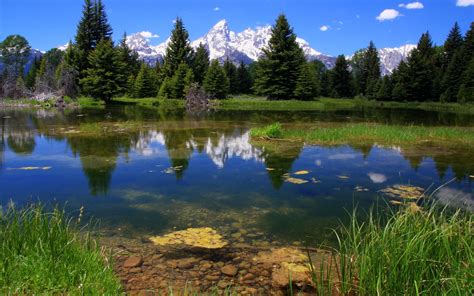 Mountains Landscapes Nature Reflections Hd Background Wallpaper