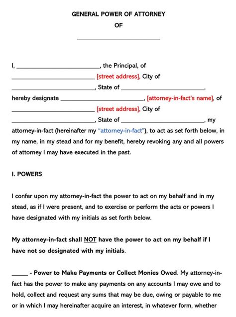 Free Power Of Attorney Poa Forms By State Wordpdf