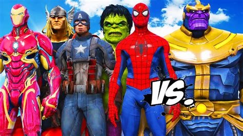 Superheroes War Thanos Vs Iron Man Captain America Thor Spiderman