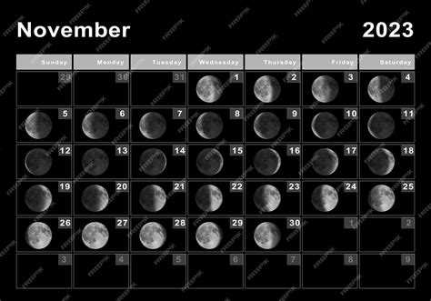 Calendário Lunar De Novembro De 2023 Ciclos Da Lua Fases Da Lua