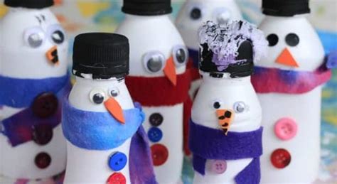 Upcycled Craft Yogurt Bottle Snowmen Play Cbc Parents