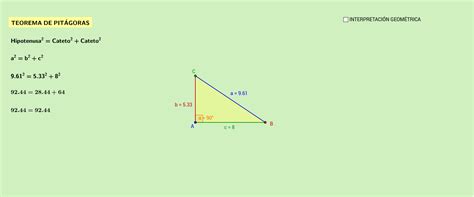 El TriÁngulo RectÁngulo Teorema De PitÁgoras Geogebra