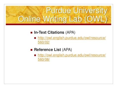 Purdue University Apa Owl