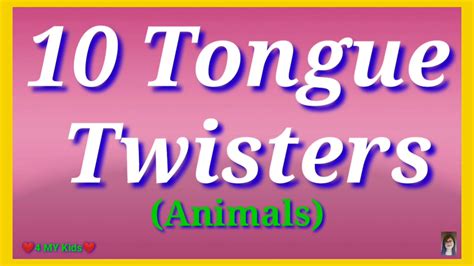 10 Tongue Twisters Animals Youtube