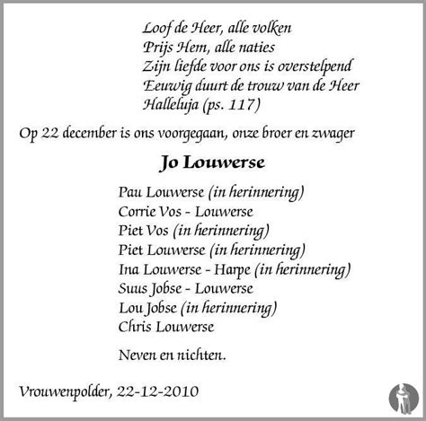 Johannis Pieter Louwerse Overlijdensbericht En Condoleances My Xxx Hot Girl