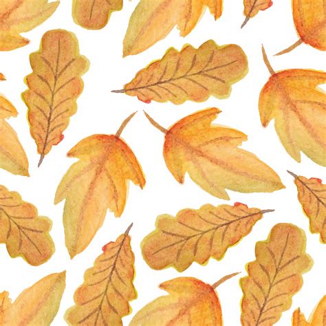 Watercolor Fall Autumn Leaf Seamless Pattern 1252136 Vector Art At Vecteezy