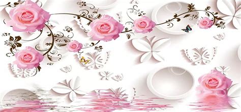 Pink Flowersthree Dimensional Background3d Backgroundcircle